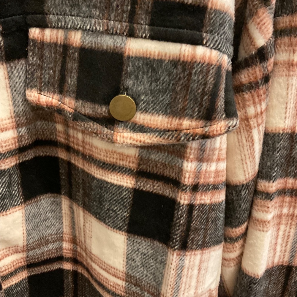 Nwt, Oversized Plaid Shacket By Timimg, Size Large - image 4